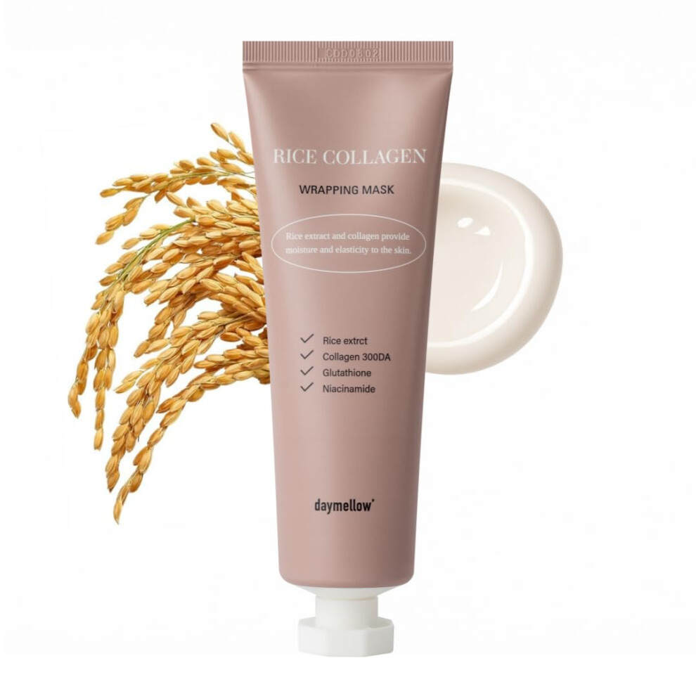 Daymellow Rice Collagen Wrapping Mask 2.36 Fl. Oz / 70Ml - Korean Peel-Off Facial Mask With Hydrolyzed Collagen Hydrating & Firming Overnight G
