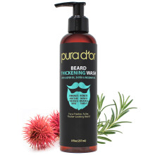 PURA D'OR 8 Oz verdickendes Bartwaschmittel Biotin- und Rizinusl-Formel mit Rosmarin hilft, die Feuchtigkeit, Dicke und Glanz zu verbessern, hil