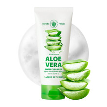 Nature Republic Mild & Moisture Aloe Vera Foam Cleanser Hydration & Moisturizing Makeup Remover Porenreinigendes Aloe-Gesichtswaschmittel Koreanische