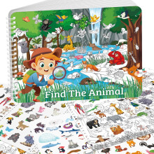 Elfew Find The Animal Sticker Book til brn i alderen 3-5. Inkluder 20 skjulte tema-klistermrker til brn Lring og pdagogisk rejselegetj Find