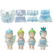 4 st minidukketj til Sonny Angel toppe og nederdele Passer til 3 tommer samledukker til voksne samlere Designet til visning og dekoration (Blue