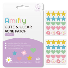 Amifiy Cute Pimple Patches Star Acne Patches for Face Multiple Shapes Olieabsorberende Zit Dots Vegansk & Cruelty-Free Blemish Treatment med Hydr