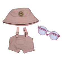 QIXINGWISE Dukketj St til 17 cm dukke - Denim Overalls Bucket Hat Minibriller Sde jeans-bukser med justerbare stropper 6,7 tommer dukketj til