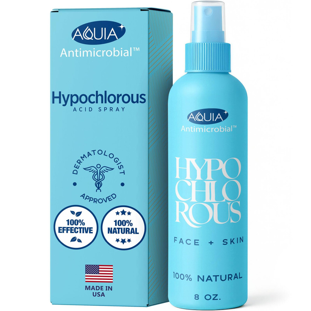 Aquia Hypochlorous Acid Spray For Face And Skin | Piercing Aftercare Spray | 8 Oz Hypochlorous Acid Sprays For Face Skin Acne Eczema Body Acne Spra
