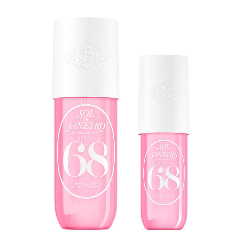 SOL DE JANEIRO Cheirosa Hair & Body Fragrance Mist Full Size and Travel Size Set - Home and Away Bundle - 8.1 & 3 fl oz Duo (Cheirosa 68)