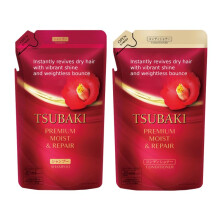 Moist Repair Tsubaki Shampoo and Conditioner Refill Set - 300ml+300g - Camellia Oil - Moisturizes  Protects Dry Damaged Hair