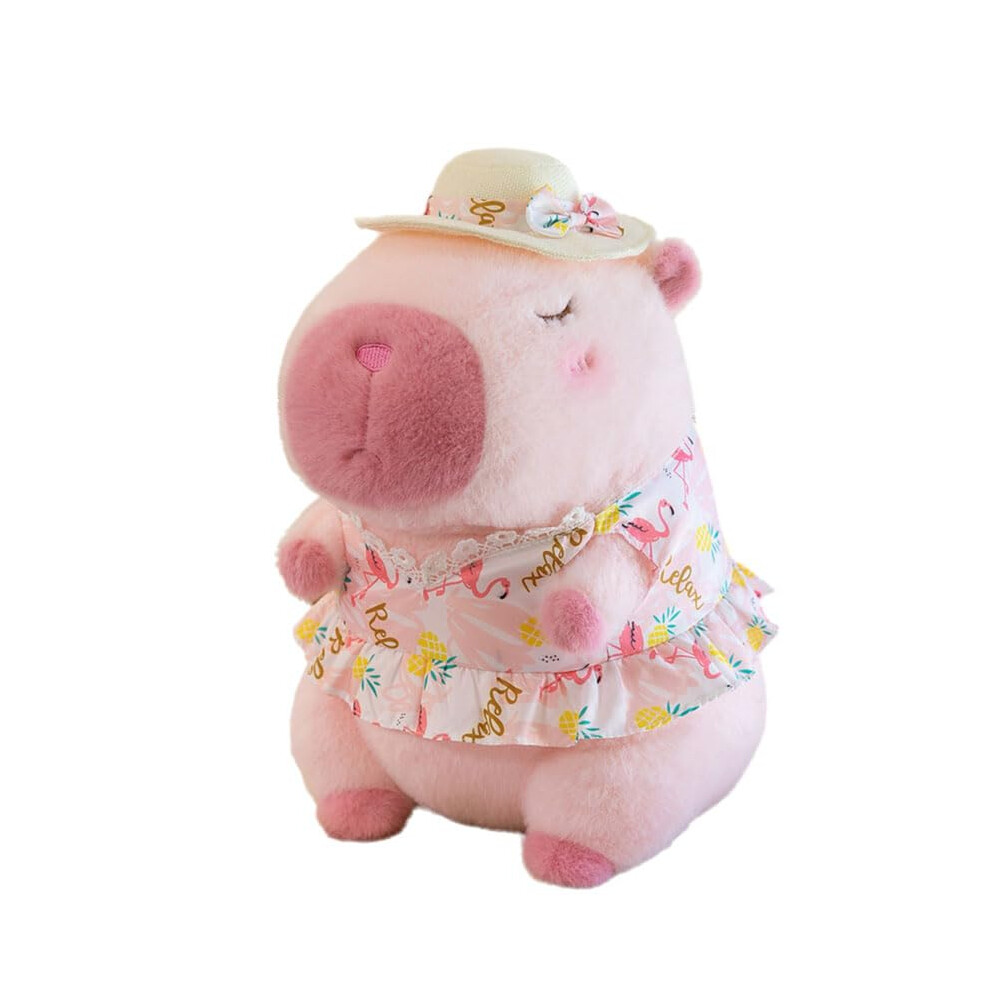 Titqwop rose capybara peluche 12 """" f   te piscine capybara oreillers animaux en pelu