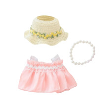 Tj til dukker Tilbehr Outfitst 3 stykker Gazekjole til 15cm 17cm Dukke (Ingen Dukke) Romantisk Hat Nederdel Dukke Tjst Erstatning Pink