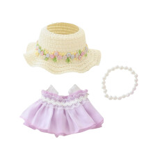 Conjunto de roupas para bonecas, acessrios, vestido de gaze de 3 peas para boneca de 15 cm e 17 cm (sem boneca), chapu romntico, saia, conjun