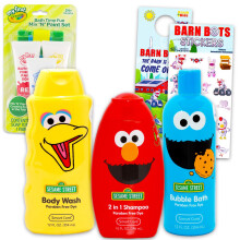 Set da bagno Sesame Street Ultimate - Pacchetto con shampoo Body Bash Bubble Paint Paint Paint More | Kit da bagno e doccia Sesame Street per ragazzi