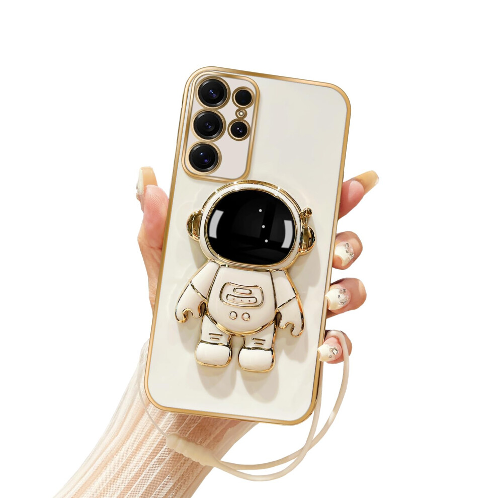 Tesazxcn Pour Galaxy S25 Ultra Phone Case Avec L'astronaute 6D Hidden Stand Holder Couverture Pour Samsung S25 Ultra Case Avec Lani Re Silicone-image