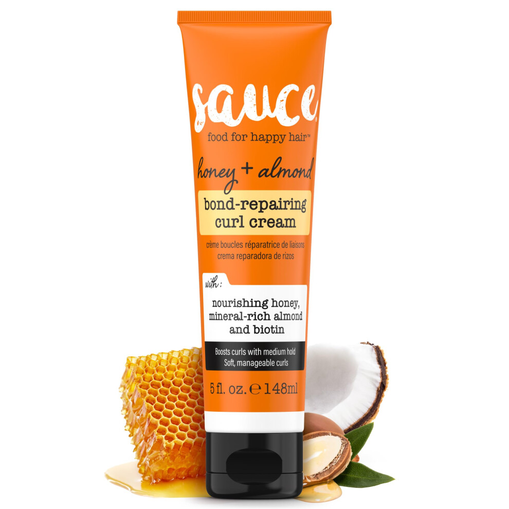 Sauce Honig + Mandel Bond Repair Lockencreme 5 Fl Oz Kontrolliert Frizz Und Definiert Locken Hilft, Sch Den Zu Reparieren Und Haarbruch Zu Reduzi-image