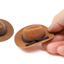 Miniaturní klobouk kovboje, 1:12, měkký klobouk, doplněk do domečku pro panenky (2ks)