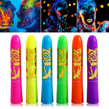 6 Stuks Glow in the Dark Gezichts- en Lichaamsverf, Blacklight Neon Verfset