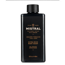 Mistral Men's Body Wash & Shampoo Golden Tobacco 13,5 oz | 2-in-1 natrliches Duschgel fr Mnner | Frei von SLS, Parabenen und Phthalaten | Natural