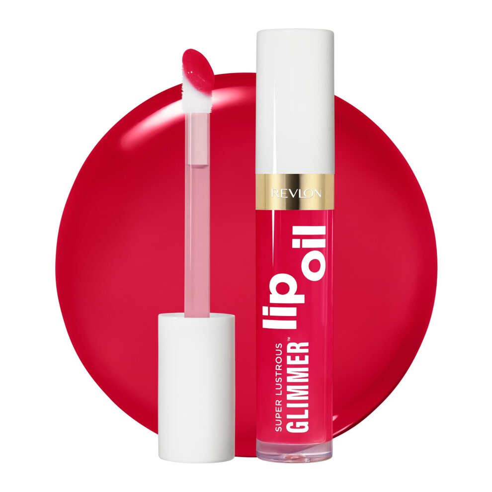 REVLON Super Lustrous Glimmer Lip Oil  Moisturizing & Tinted  Shiny Finish  Made with Plant-Based Squalane  009 Boiling Point  0.13 fl oz-image-OPC-PHWWMNV-NEW