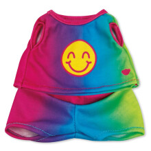 Casdon Build-A-Bear Workshop Rainbow Smiley Toy Clothes Pack | 4 Mix-and-Match Toy Outfits Includes Pajamas Cute Hoodies & Summer Styles | Dress