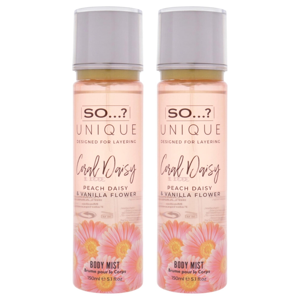 So...? Coral Unique Body Mist - Daisy For Women - 5.1 Oz Body Mist - Pack Of 2