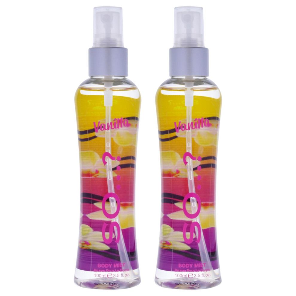 So...? Vanilla Body Mist for Women - 3.5 oz Body Mist - Pack of 2