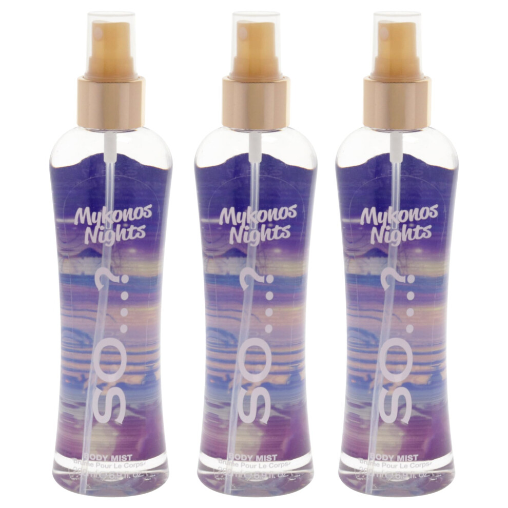 So...? Mykonos Nights Body Mist For Women - 6.9 Oz Body Mist - Pack Of 3