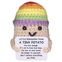 Lustige gestrickte Wollpuppe, Spielzeug mit positiver Karte, kreative se Mini-Hkel-positive Kartoffelpuppen, Aufmunterung, Geschenk fr Familie, K