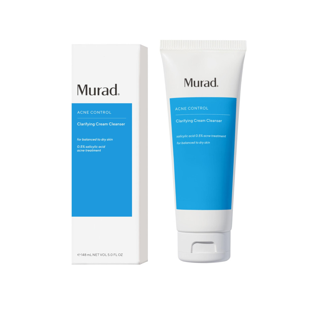 Murad Clarifying Cream Cleanser - Anti-Aging Time Release Acne Face Cleanser | Encapsulated Salicylic Acid for Blemish-Prone Skin (5 Oz)