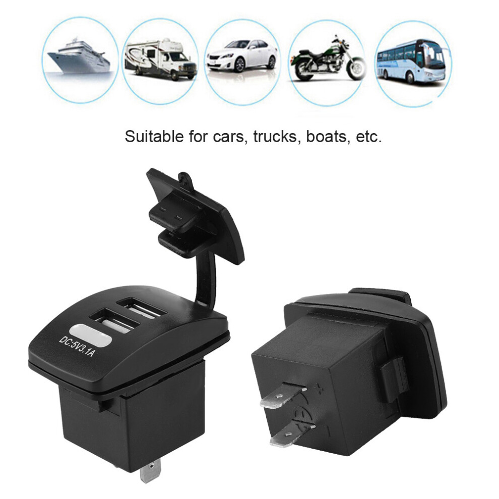 Waterproof Dual Usb Charger Socket Power Outlet 3.1A For Car Boat Mobile 6931324634883