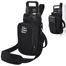 Magnetic Water Bottle Holder with Phone Pocket for 24 32 40oz Cup 5 Magnets Water Bottle Holder with Adjustable Shoulder Hand Strap Crossbody fo