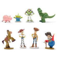 DISNEY STORE Official Toy Story Figure Set - 8 Fully Sculpted Disney Figures Including Buzz Lightyear, Woody, Jessie & More in Double-Tiered Box with