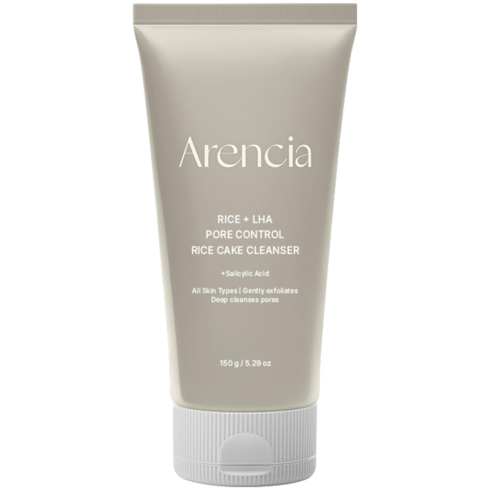 Arencia Rice + Lha Pore Control Rice Cake Cleanser With Salicylic Acid - Deep Cleansing Gentel Exfoliation All Skin Types 5.29 Oz