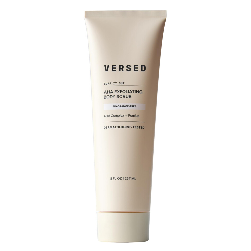 Versed Buff It Out Aha Exfoliating Body Scrub And Mask - Lactic Acid & Glycolic Acid Exfoliant - Microfine Pumice Body Exfoliator To Polish And S