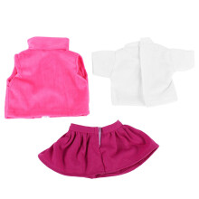 3pcs/set Girl Doll Clothes Dress Suit Set Top Skirt Coat for 18inch Girls Baby Dolls (n1339)