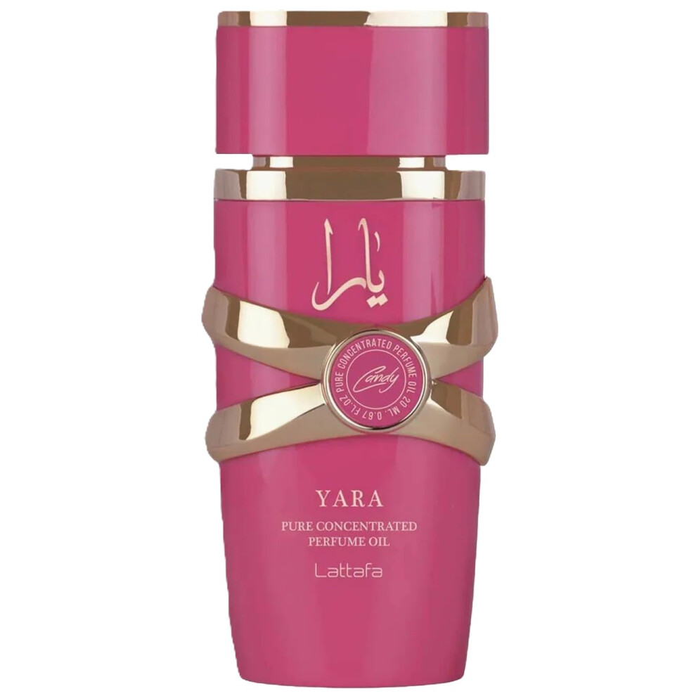 Lattafa Yara Candy - Fruity  Sweet  Floral  Musky - Pure Concentrated Perfume Oil Long-Lasting Fragrance for Women  0.67 Ounce / 20 ml
