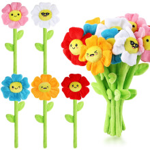 ZJoey 10 Stck Plsch-Lcheln-Blume, gefllt mit biegsamen Stielen, Plsch-Blumenstrau, Spielzeug, weiche Blume, 31,8 cm, fr Weihnachten 2025, Mutt