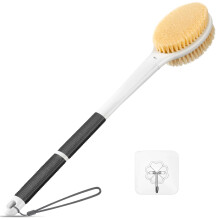Protiskluzov kartc na zda do sprchy: 18,1'' koupelnov kartc s dlouhou rukojet s tuhmi a mekkmi tetinami Telov peeling Mokr nebo such kart
