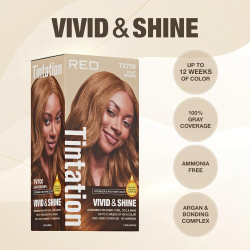 Tintura vivida e lucentezza di tinta vivida e lucentezza rossa di bacio - Formula ad alta sollevamento con olio di argan e vitamina E legante Solfato 1