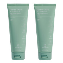 Terra & Co. Pasta de dientes de hidroxiapatita verde suave para dientes sensibles - Pasta de dientes remineralizante hecha por Estados Unidos con vit