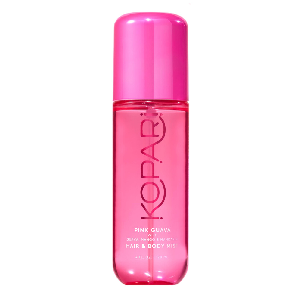 Kopari Pink Guava Hair & Body Mist - Guava Mango Mandarin Coconut Vanilla & Sandalwood Scent Long-Lasting Clean Fragrance Spray Vegan & Cru
