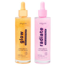 Pacote de leo SpaLife Beauty Radiate & Glow Shimmer - Duo de leo seco com brilho sutil e perceptvel - Aromas de manga e penia - Hidratante e