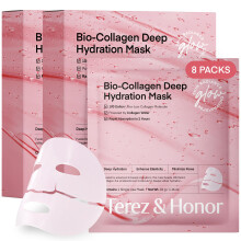 Terez & Honor Collagen-Gesichtsmaske ber Nacht  8 Stck x 33 g 100 Dalton Ultra Low Bio Collagen Gel-Maske fr strahlende Haut, tiefe Feuchtigkeits