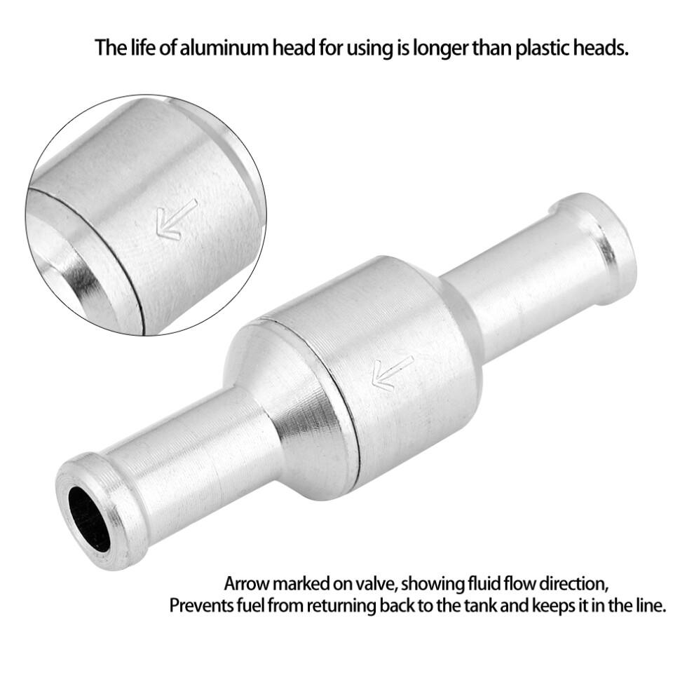 Step Aluminium Inline Straight Check Valve Fuel Diesel Gas Liquid Air One Way Non Return (8Mm) 6941324635896