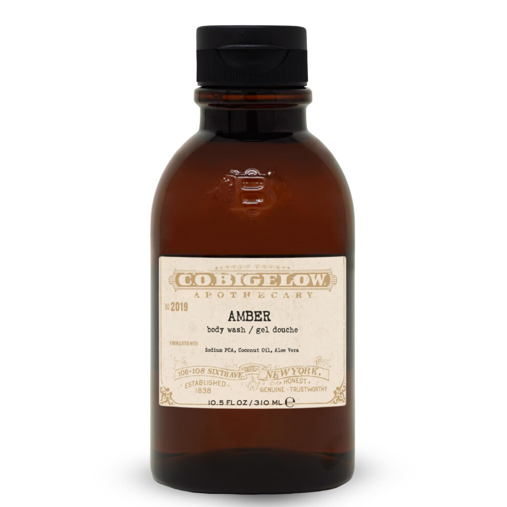 C. O. Bigelow Amber C.o. Bigelow Iconic Collection Body Wash Scented Shower Gel With Coconut Oil And Aloe Vera 10.5 Fl Oz