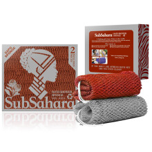 SubSahara Authentic African Net Sponge - 2 Pieces Exfoliating Scrubber for All Skin Types Bath Sponge for Face & Body Travel Portable Durable