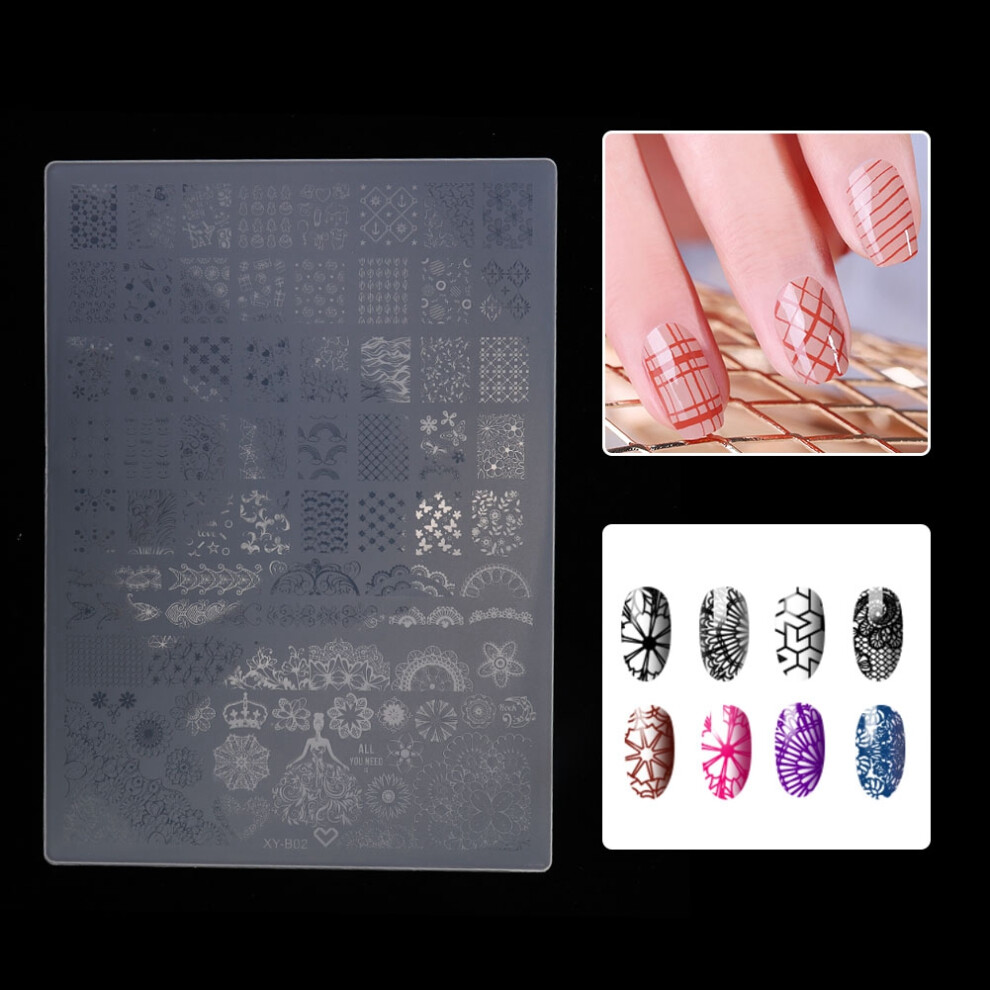 Nail Art Template Stencil Manicure Stamping Polish Image Plastic Print Plate XY b02