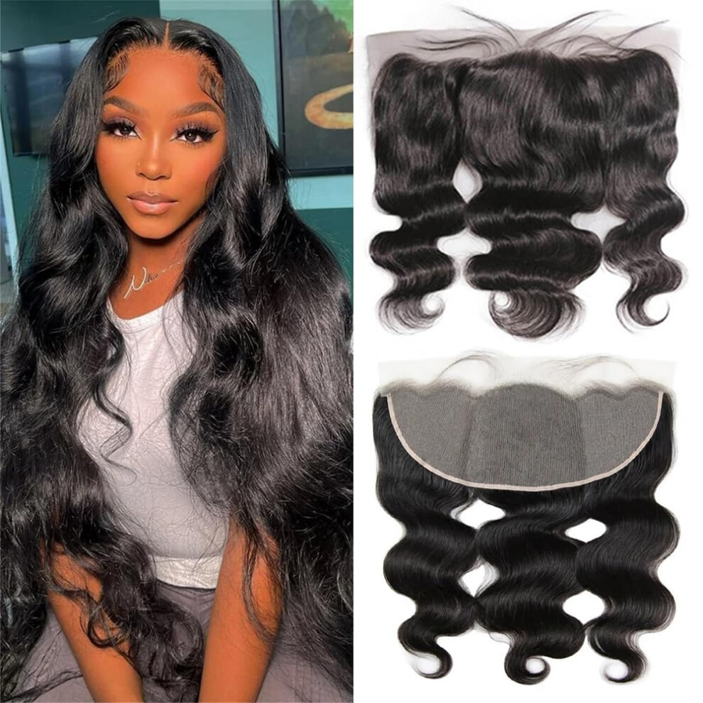 Anjudyreid 13X4 Body Wave Hd Lace Frontal Human Hair 10Inch Body Wave Ear To Ear Transparent Lace Frontal Only 100% Unprocessed Brazilian Virgin