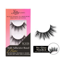 Lilly Lashes Selbstklebendes Band 3D-Wimpern aus knstlichem Nerz Kein Wimpernkleber erforderlich Durch Krperwrme aktivierte Druckwimpern Wiede