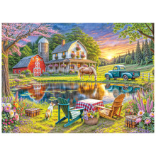 RoseArt  Soft Touch  Hinterhof  lndliche Bauernhof-Szene, 1000-teiliges Puzzle fr Erwachsene
