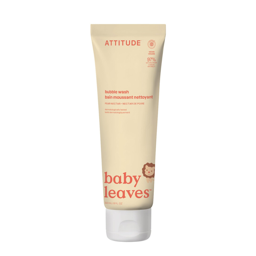 Bubble Body Wash For Baby Ewg Verified Dermatologically Tested Plant And Mineral-Based Vegan Pear Nectar 8 Fl Oz Attitude