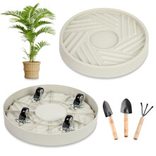 UoeRing Rolling Heavy Duty Plant Caddy Stativ 2-pack (10"""" och 11"""" Plants Pall) med 360 dolda hjul Dolly med hjul Inomhus Utomhus Krukor Hllare