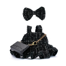 Roupas de boneca de 17 cm para La - Roupas artesanais premium Conjunto de 3 peas com lao, bolsa e vestido Roupa de boneca ajustvel - Conjunto